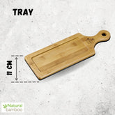 Wilmax Bambus Tablett 30 x 11 cm – Natürliches Bambus-Serviertablett WL-771005/A